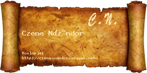 Czene Nándor névjegykártya